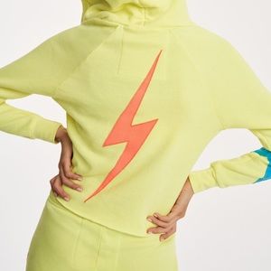 Aviator Nation Yellow lightning bolt hoodie